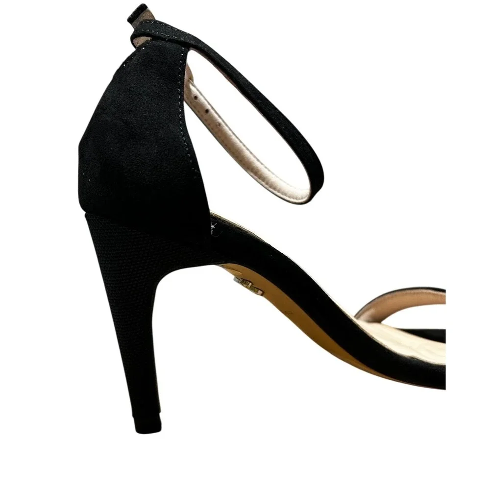Antonia Saint‎ NY Tina Party Stiletto Black Ultra Suede, Size 8.5